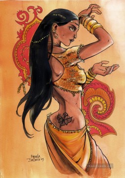 tanz majos ufer manzanares Ölbilder verkaufen - Indischer Tanz